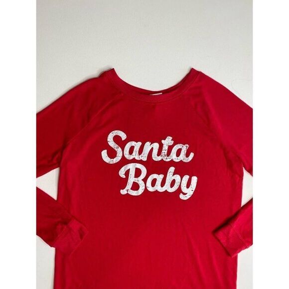 Isabel‎ Maternity Shirt Top XXL Santa Baby Holiday Christmas Red Women's NEW - Picture 4 of 6